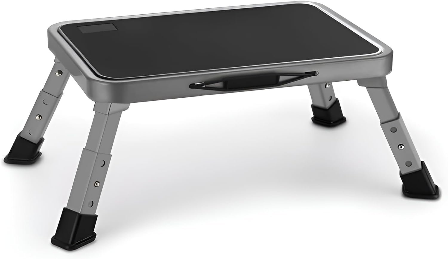 Folding step stool for adults, height-adjustable, non-slip platform, for kitchen home RV, supports 330 lbs.