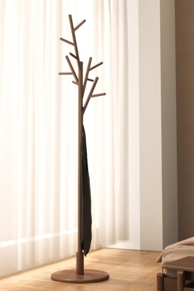 Solid wood coat rack freestanding with 12 hooks, heavy duty, 3 adjustable heights for coats, hats, handbags, coat hanger stand for entryway, bedroom.