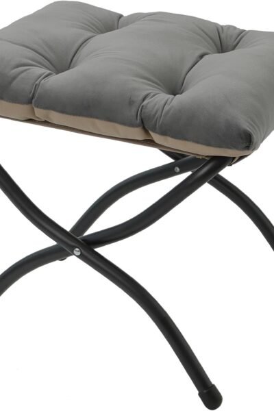 Folding ottoman footrest, collapsible portable foot stool for couch, padded accent ottoman for living room bedroom.