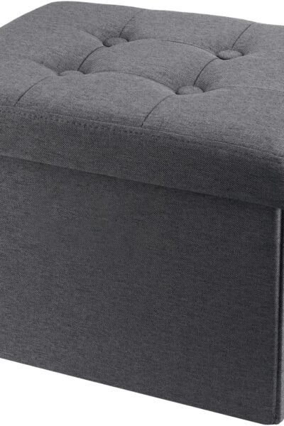 Storage ottoman footrest stool, foldable small ottoman with storage, rectangular bench for living room.
