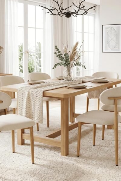 Dining chairs set of 6, metal frame, fabric upholstered, for dining room.